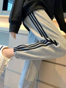 Gray Sports Pants Female Loose Tappered Spring & Fall Winter Black Sweatpants Fleece-lined Thickened American Straight-leg Casual Ankle-Length Pants