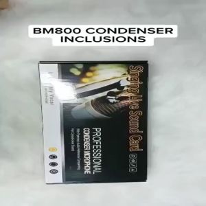 Popcorn BM-800 Condenser Microphone Set with V8 Sound Card for Studio Recording Streaming Gaming