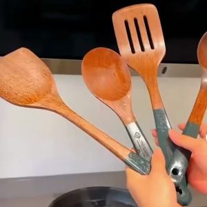 New Natural Wooden Spatula SetNon Stick Pan Special Wooden SpatulaHeat-Resistant Wooden SpatulaWooden Spoon And Other Cooking