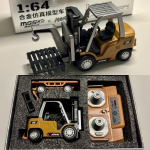 1:64 Rc Remote Control Car 2.4g Full-Scale Mini Excavator Tipper Truck Engineering Vehicle Forklift ValentineS Day Toy Gift