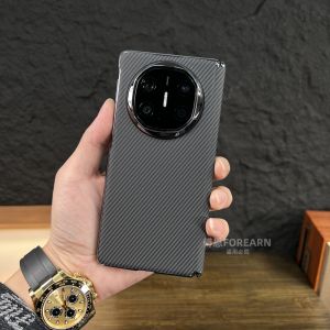 Huawei MateX6 Foldable Screen Phone Case Ultra-Thin Full-Coverage Luxury Simplistic Outer Carbon Fiber Pattern Kevlar Texture