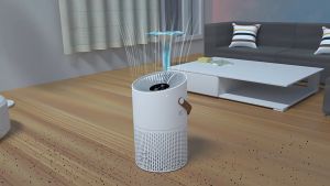 Smart Air Purifier Air Detector Intelligent PM2.5 Display Negative Ionizer HEPA Filter for Secondhand Smoke Odors Pet Dander Smog Pollen Germs Sterilization Removal for Home Car Desk Air Cleaner