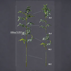 Kmitang | 160-270cm Large Artificial Bamboo Tree Fake Palm Plant Faux Fern Bamboo Plants Plastic Bambusa Trees Leaf For Home Garden Decor
