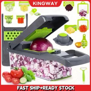17 in1 Multifunction Vegetable Dicer Grater Cutter and Fruit Slicer Shredder Shredders Carrot Grater Chopper with Drain Basket Potato Onion and Garlic Grinder Chopper Dicer 17 in1 all in one