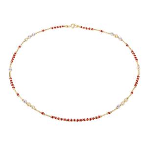 Pearl and Ruby Necklace 18K Gold