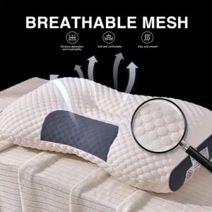 【COD/on sale】Cervical neck pillow Ergonomic pillows for sleeping adult Traction Release pillow Knitted Cotton Orthopedic Pillow Soy Fiber Pillow Repair Sleep Aid Pillow Healthy And Comfortable Pillow for Home Office