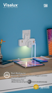 KlikAja88 Steker Stop Kontak Saklar - Colokan Kaki 2 & Lampu Tidur Plug Adaptor Visalux Voltix