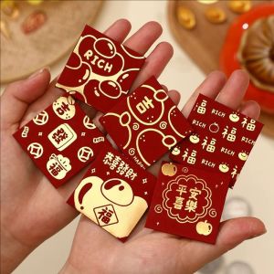 6Pcs Small Red Envelopes Chinese New Year Lucky Money Bag 2026 Horse Year Red Packet Festival Ang Pao Kid Gift