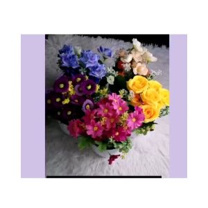 DRPT15 PT16 PT17 Pot Tanaman Hias Bunga Hias Plastik Ornamen Pot Bonsai Artificial Flower Decoration