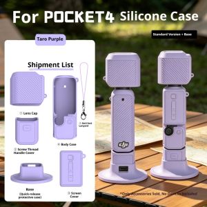 Silicone Case for DJI Osmo Pocket 4 Gimbal Camera Handle Soft Protective Case Non-Slip Desktop Base Mount for Dji Pocket4