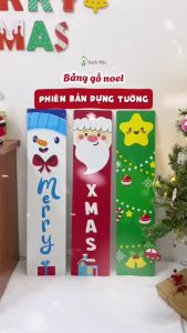 Set 3-5 Mô Hình Bảng Ông Già Noel Đứng 2D Trang Trí Giáng Sinh