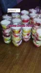 100SET PP Round Plastic Container with lids Bekas Jeli Dadih 8oz/4oz/2oz kek Coklat Moist Kukus