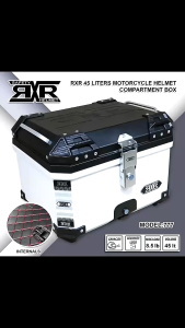 HARD PLASTIK TOP BOX 45L w/backrest Motorcycle Compartment Box Helmet Box Black Model: 777-1