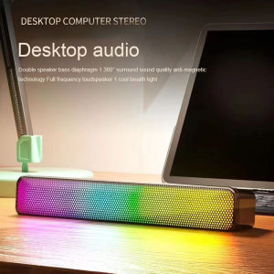 KYI Speaker Bluetooth Penyisipan Kartu Speaker Bluetooth Ultra Bass with RGB Light Warna-warni yang Mempesona Desktop Speaker Komputer Volume Tinggi