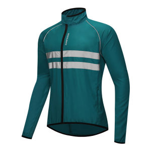 Wosave Road Bicycle Windbreaker Spring Autumn Reflective Long Sleeve Skin Cycling Coat Waterproof Riding Windproof Outerwear