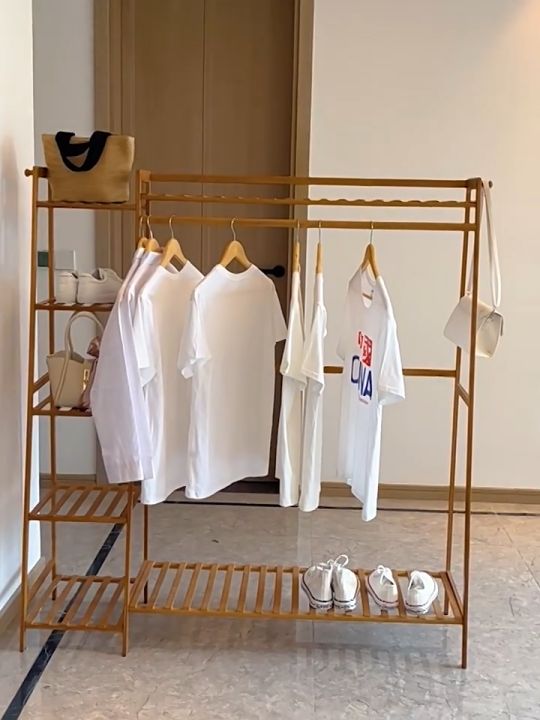 Clothes Hanging Rack 80/100/130/150/190CM Wood/Brown Bedroom Wardrobe