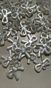 50 Pcs Acrylic Pearl Bow Charms (15×18 mm) | Cute Pearl White Bow Pendants for DIY Jewelry & Crafts