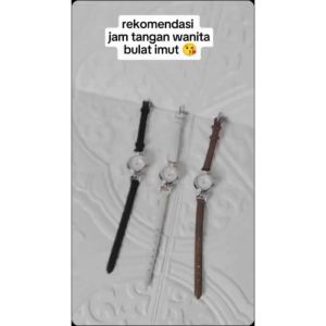 EFJ211 Jam Tangan Wanita Bulat Kecil Jam Analog Quartz Jam Tangan Casual