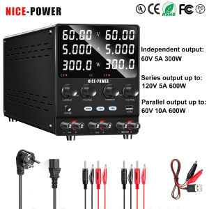 KUAIQU | NICE POWER SPS3010-2KD 3 Way Laboratory Power Supply 30V 10A 20A 60V 5A Student Power Supply 1-Key Series Parallel USB Output
