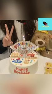 TOP SHOP Fan Shaped Banner Birthday Candle Safe Material Unique Design Clown Pattern Candles