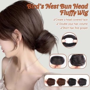 ⚡Natural Development of Birds Nest Style Wig / Adds Hair Volume / Easy to Wear / Suitable for Beginners / Suitable for All Face Shapes / Fashionable and Versatile / Female Pill Head Wig Hair Accessories Lazy Fluffy
