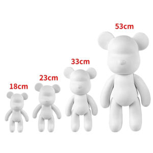3 Size DIY Fluid Bear Sculpture Handmade Bear Doll Ornaments Violent Bear Graffiti Painting Parent-Child Toy Gift Home Decoration