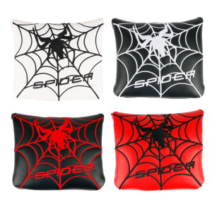 Spider Design Golf Mallet Putter Headcover Premium PU Leather Club Cover Magnetic Closure Waterproof Sleeve Golf Accessories