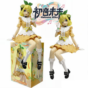 Bandai | Anime Kagamine Rin Hatsune Miku Action Figure Model Toys Cute Action Model PVC Collection Desktop Accessories Gift Toys