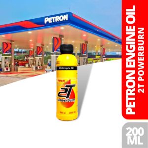 PETRON 2T Powerburn 200ml - Premium 2-Stroke Motorcycle Oil for High Performance Autolube Compatible