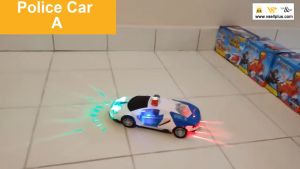 Ready Stock- Children toys Police Car with Flashing 3D Lights