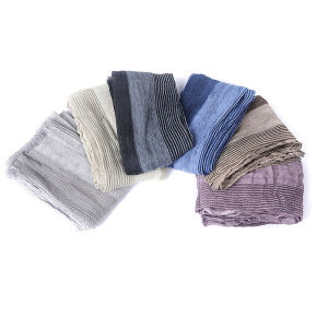 Original Design Spring Autumn New Style Artistic Fresh Cotton Cashmere Imitation Tassel Weave Grid Splicing Color Scarf Versatile Shawl