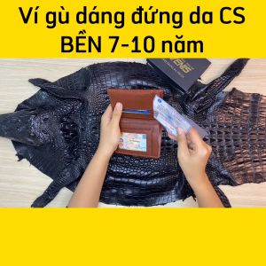 [FREE SHIP] Ví dáng đứng da cá sấu [GÙ CÁ SẤU NÂU ĐỎ]