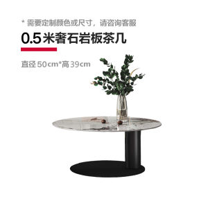 Italian Light Luxury Stone Plate round Coffee Table Modern Minimalist Designer Home Living Room High Grade Sense Living Room Home Small Apartment