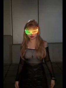 LED Luminous Sunglasses Fashion Vintage Punk Goggles for Music Concert Bar KTV Party Decoration Festival Performance Props