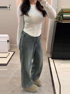 Plus Kích Thước Nữ Tay Ngắn Xương Cá Áo Top Nữ Giảm Béo Cổ Tròn Bên Trong Mặc Thường Ngày Trên Quần Áo Cho Mùa Thu