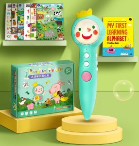 Smart Reading Pen Learning Kits Set for Kids Montesorri Learning Activites Interactive Talking Pen Alphabet Voice Recorder Stories HCB