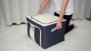 Oxford Foldable Extra Large Detachable Storage Box with Steel Frame 100L 衣服收纳箱