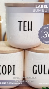 (ISI 30 pcs) Label Stiker Bumbu Dapur Best Seller Anti Air / Waterproof TRANSPARAN Simpel dan Estetik Bahan Kue Gula Garam Kopi Saus Italian Herbs (HANYA STIKER)