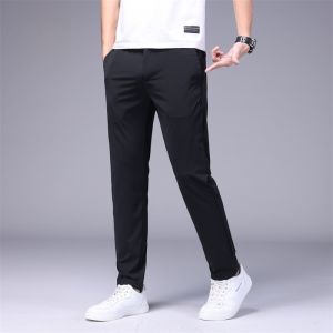 ROMON | Quần dài nam mùa hè mỏng rộng rãi ống đứng bằng lụa băng quần tây công sở co giãn thoáng khí quần dài thoải mái