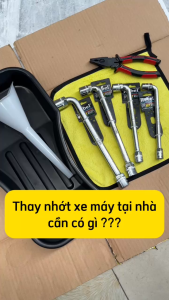 Combo Dụng cụ thay nhớt xe máy tại nhà cho nhiều dòng xe (KHAY xả nhớt PHỄU ĐIẾU KỀM KHĂN)