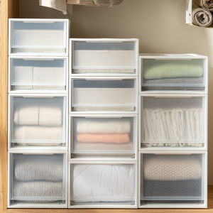 กล่องเก็บเสื้อผ้าแบบญี่ปุ่นสีขาว กล่องเก็บของแบบญี่ปุ่นแบบถอดออกได้สำหรับเก็บเสื้อผ้าและเครื่องประดับในตู้เสื้อผ้า