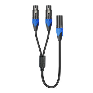 50cm 1 XLR Female To 2 XLR Male XLR Y Splitter Cable Female To 2 Male XLR Y Shape Cable Audio Micphone Cable Adapter for Mixer