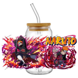 Bandai | Hotsale Naruto Popular Anime Akatsuki 16oz UV DTF 3D Transfer Cartoon Sticker Wrap Decals For Glass Can Cup Craft DIY Creative