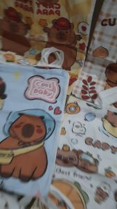 TAS TENTENG KANVAS / TOTE BAG / TAS LES / TAS SEKOLAH BAHAN KANVAS MOTIF CAPYBARA CAPIBARA KAPIBARA LUCU GEMOY