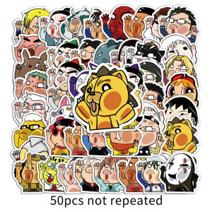 50/51PCS Cartoon Cute Animation Character Avatar Glass Serie Sticker Notebook Bicycle Mobile Phone Suitcase Waterproof Decorative Sticker