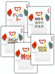Dirfay Kids Kaos Anak Laki Laki Umur 1-8 tahun Bahan Cotton 30s