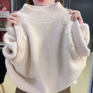 Thickened Warm Base Shirt Womens 2024 Autumn New Style Small Audience Inner round Neck Knitted Sweater Versatile Quality