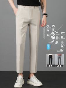Quần Ống Đứng Nam Mùa Hè Mỏng Mới Thường Ngày Quần Tây Thời Trang Cao Cấp Mùa Xuân Thu Quần Dài Chín Điểm