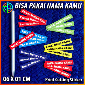 50 Lembar Custom Nama Sticker Pulpen ( Tulis Namamu ) Model 2 Setiker Costum Nama Stiker Bisa Request nama