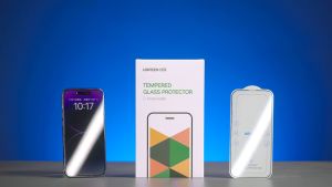 UGREEN Screen Protector iPhone 16 15 Plus Pro Max Full Screen Anti Scratch Anti Fingerprint Case Bubble Free Premium HD Clear Film Phone Tempered Glass Protector Easy Installation Alignment Frame Apple iOS Smartphone Mobile